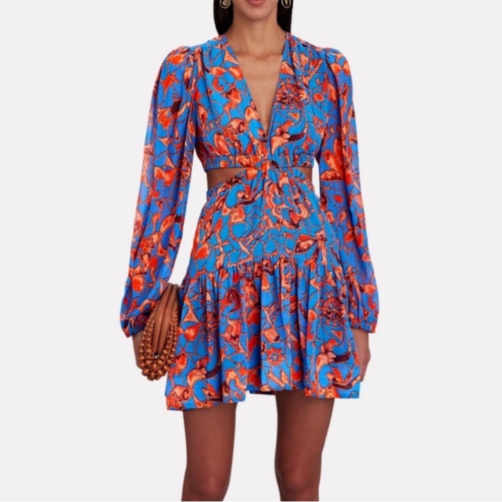 A.L.C. Blue and Orange Cut Out Dress